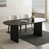 SpassWay 30"H Oval Wood Dining Table Kitchen Table Conference Table with Double Pedestal - 2 of 4