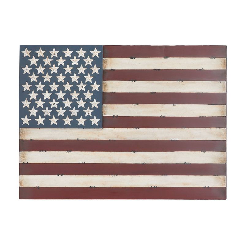 48&#34; x 36&#34; Metal American Flag Indoor Outdoor Wall Decor Red - Olivia &#38; May, 1 of 17