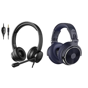 S100 Adjustable Microphone PC Headset w/ OneOdio Pro 10 Over Ear 50mm Driver Wired Studio DJ Headphones Headset - 1 of 4