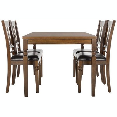 Transitional Kodiak 5-Piece Light Oak Dining Set with Cushioned Chairs