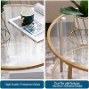 VINGLI 25.6" Round Gold Coffee Tables, 2-Tier Glass Coffee Table with Storage, Simple & Modern Center Table  for Living Room - 4 of 4