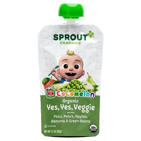 Sprout Foods Cocomelon Organic Stage 3 Veggie Baby Snacks Pouch