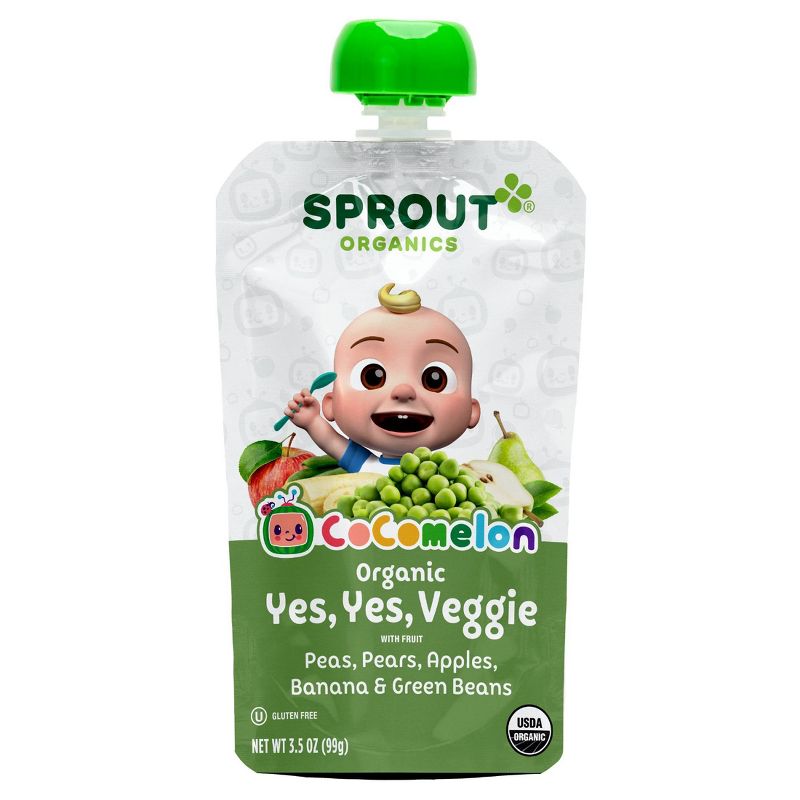 Sprout Foods Cocomelon Organic Stage 3 Veggie Baby Snacks Pouch - 3.5oz, 1 of 6