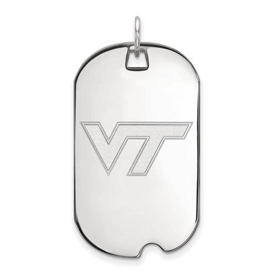 Black Bow Jewelry 10k White Gold Virginia Tech Hokies NCAA Large Pendant