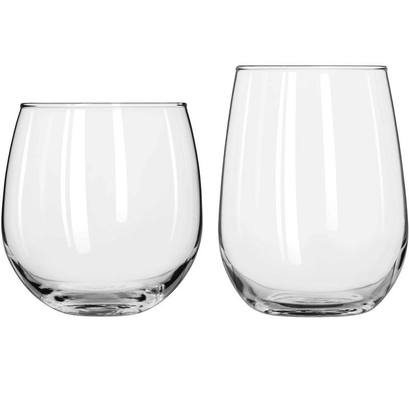 Libbey Stemless 12-Piece Wine Glass Party Set for Red and White Wines, 5 of 12