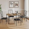 Dining Table Set for 4, Kitchen Table and Chairs for 4 with Upholstered Chairs, 5 Piece Rectangular Kitchen Table Set - 4 of 4