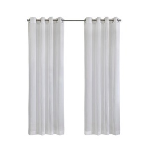 Habitat 100% Polyester Daphne Sheer Grommet Faux Linen Solid Curtain Panel White - 1 of 4