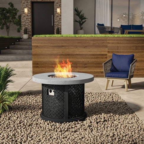 Round Fire Pit Table Tk Classics Target, Round Gas Fire Pit Table Top View