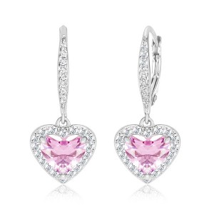 Chanteur Hypoallergenic Kids Jewelry Accessories Heart CZ White Gold Palladium Plating Earrings leverback is made from 925 Sterling silver - 1 of 1