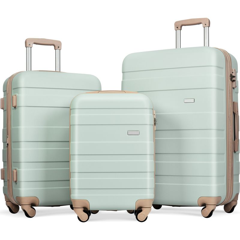 3 PCS Expandable ABS Hard Shell Luggage Set with Spinner Wheels and TSA Lock - ModernLuxe, 1 of 14