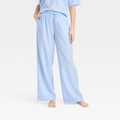 Image of Women's Striped Cotton Blend Pajama Pants - Stars Above™ Blue S