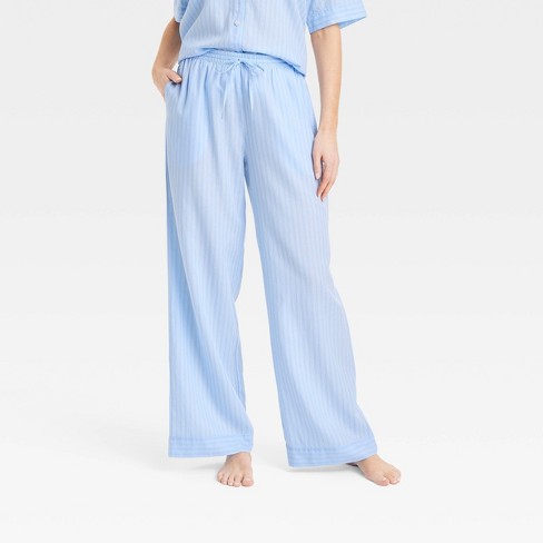 Women's Striped Cotton Blend Pajama Pants - Stars Above™ Blue Xl