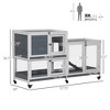 Skyzone Elevated Wooden Rabbit Hutch with 2-Floor Design, Lockable Doors, Openable Top & No-Leak - 2 of 4