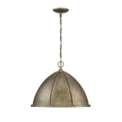 Laramie Chelsea Walnut Gold Bowl 1-Light Pendant