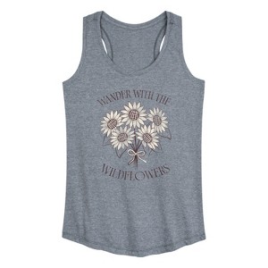 Women's - Instant Message - Wander Wildflowers Graphic Racerback Tank - 1 of 4