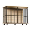 Kumasinova Dog Crate Furniture with Removable Tray,Wooden Dog Kennel Indoor with Multi-Functional Design,Dog Crates for Large Dogs,Black+Natural - 4 of 4