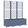 vidaXL Garden Planter with Trellis Dark Gray 47.2"x15.7"x53.5" PP - 2 of 4