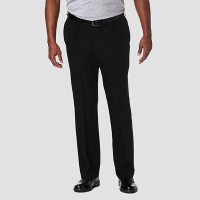Haggar Men's Big & Tall Cool 18 PRO Classic Fit Pleat Casual Pants - Black