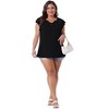 Agnes Orinda Women's Plus Size V Neck Ruffle Sleeveless Casual Summer Blouse - 3 of 4