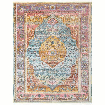Rectangular Multi-Colored Synthetic 8' x 10' Area Rug