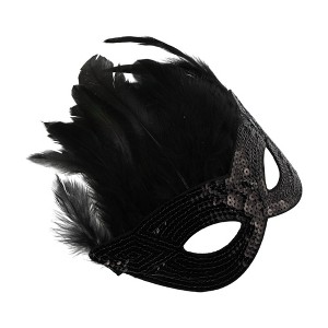 Unique Bargains Sequined Feathers Party Mask 1 Pc - 1 of 4