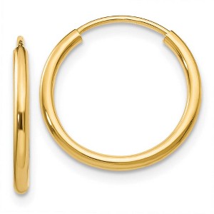 Black Bow Jewelry 1.5mm x 16mm 14k Yellow Gold Polished Round Endless Hoop Earrings - 1 of 4