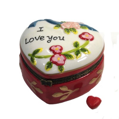 Hinged Trinket Box 1.5" Heart Box Valentine's Day Love  -  Decorative Figurines