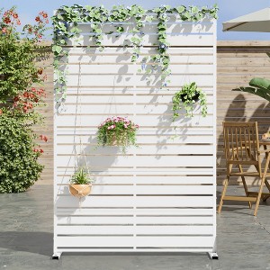 Dovelina Outdoor Freestanding Metal Privacy Screen Decorative Garden Fence - 1 of 4