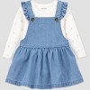 Carter's Just One You® Baby Girls' 2pc Floral Long Sleeve Bodysuit and Denim Dress Set - Blue - 2 of 4
