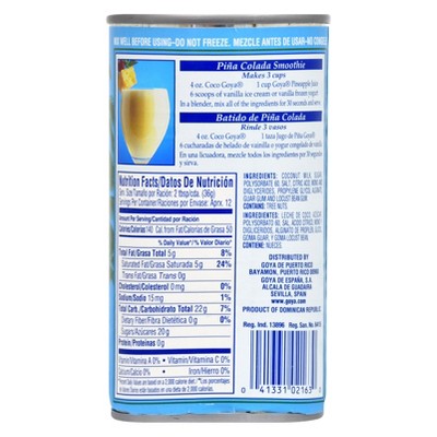 Goya 15 oz Cream of Coconut in Tropical Can