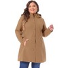 Agnes Orinda Women's Plus Size Elegant Single Breasted Detachable Hooded Trench Overcoats - 2 of 4