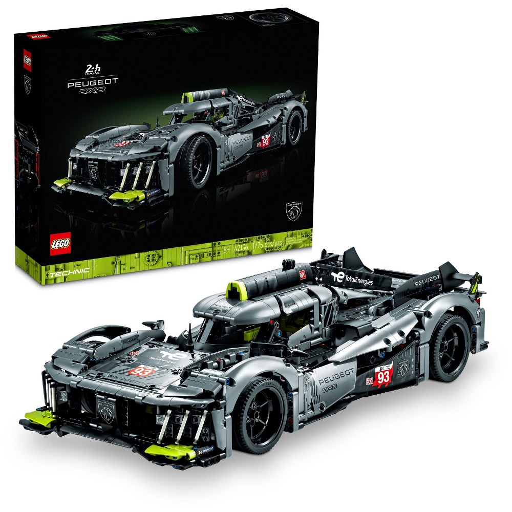 lego technic peugeot 9x8 24h le mans hybrid hypercar building kit 42156