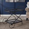 Mobile Bar Cart, Home Serving Cart With Wheels, Bar Cart With 2 Tempered Glass Shelves, Handle, Metal Frame Kitchen Cart - 3 of 4