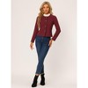 INSPIRE CHIC Women's Casual Fall Round Neck Button Front Elegant Work Blazer - 3 of 4