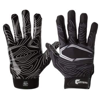 Cutters Game Day Receiver Youth Sports Gloves - Black Topo