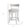 HomeRoots Gray and White Faux Leather and Solid Wood Low Back Counter Height Swivel Bar Chair - 3 of 4