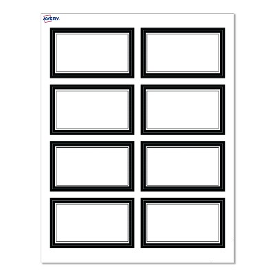 Avery® Cards, 2" x 3.5", Double Black Border, Matte White, 80ct