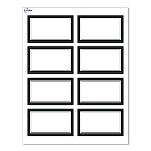 Avery® Cards, 2" x 3.5", Double Black Border, Matte White, 80ct - 1 of 4