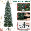 TackView Prelit Pencil Snow Flocked Spruce Artificial Christmas Tree, Prelighted Xmas Tree with Incandescent Warm White Lights & Foldable Stand - 3 of 4