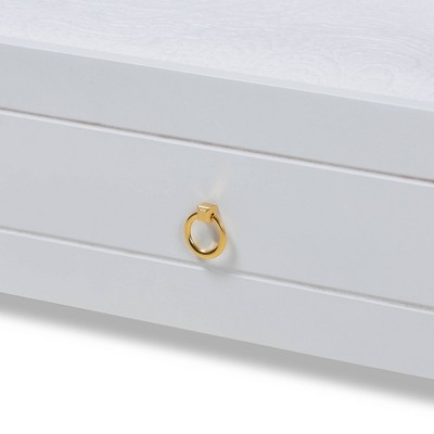 Full White Wood Daybed with Trundle and Tufted Upholstery