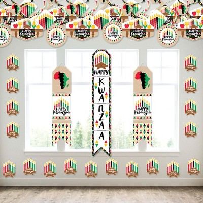 Big Dot of Happiness Happy Kwanzaa - Wall and Door Hanging Decor - Room Decoration Kit