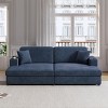 86.5'' Sleeper Sectional Sofa with Chaise Lounge, Oversized Corduroy Sofa Bed with USB Ports & Cup Holders for Living Room Bedroom-3irtyhousy - 2 of 4