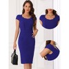INSPIRE CHIC Women's Work Square Neck Cap Sleeve Office Sheath Midi Dresses - 2 of 4