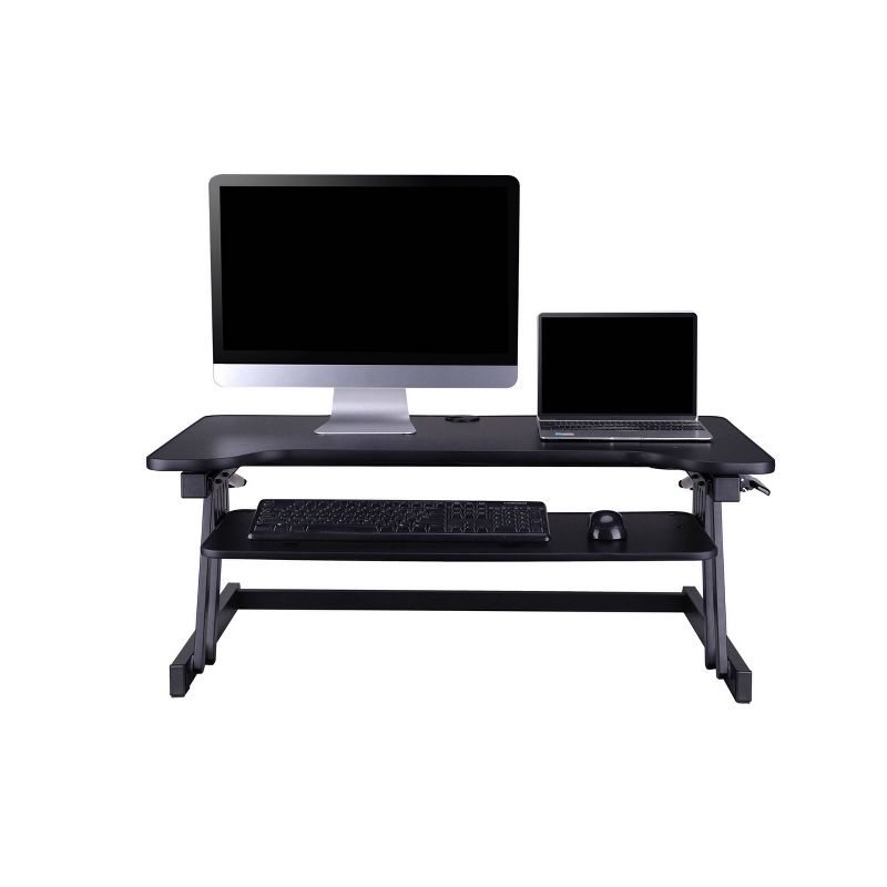 Deluxe Height Adjustable Sit to Stand Desk Computer Riser - Rocelco, 3 of 8