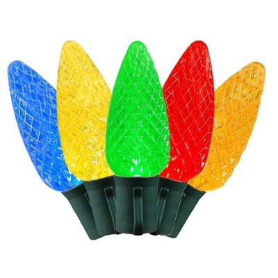 25-Foot Multicolor LED C9 Faceted Christmas String Lights