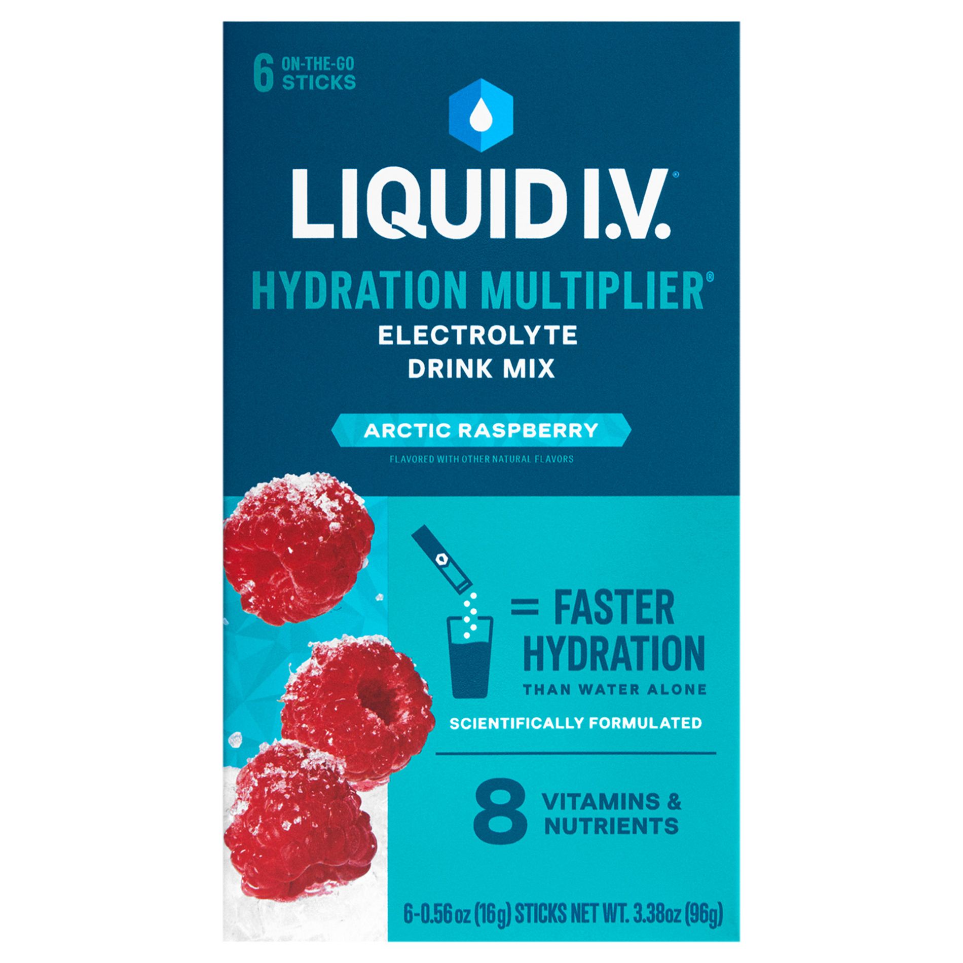 Liquid I.V. Hydration Multiplier Powder Electrolyte Drink Mix - Arctic Raspberry - 0.56oz/6ct