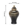 Gulches Black Ceramic Decorative Ginger Jar with Gold Design - 2 of 4