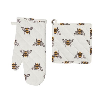 C&F Home Bumble Bee Pot Holder/Oven Mitt Set