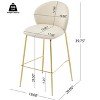 Christopher Knight Home Valeska Contemporary Upholstered Bar Stool with Gilded Metal Legs (Set of 2) - 3 of 4