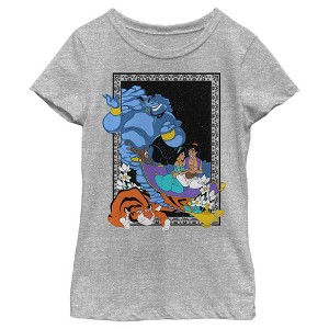 Girl's Aladdin Character Poster Frame T-Shirt - 1 of 4
